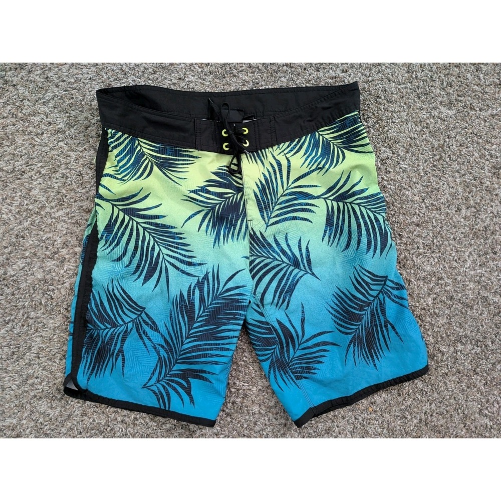 Burnside Board Shors Swimking Trunks Tropical Blue Green Men's‎ 34